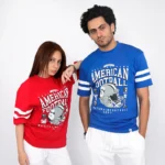 Oversized American Football T-Shirt Blue 3