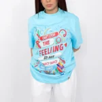 Regular size printed T-shirt LT Blue 1