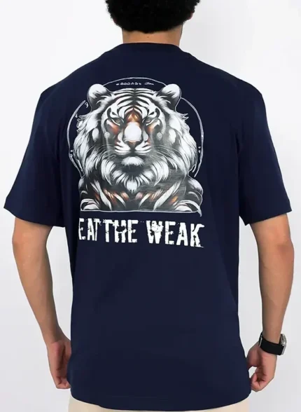 Regular Size Printed T-Shirt Navy