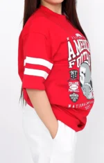 American football T-shirt Red 3