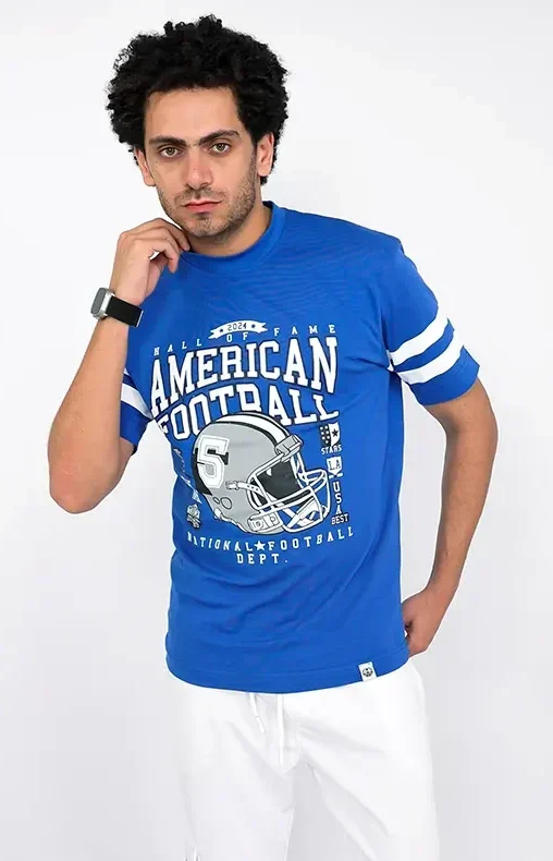 Oversized American Football T-Shirt Blue Oversized American Football T-Shirt Blue