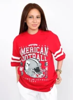 American football T-shirt Red