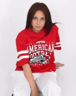 American football T-shirt Red 1